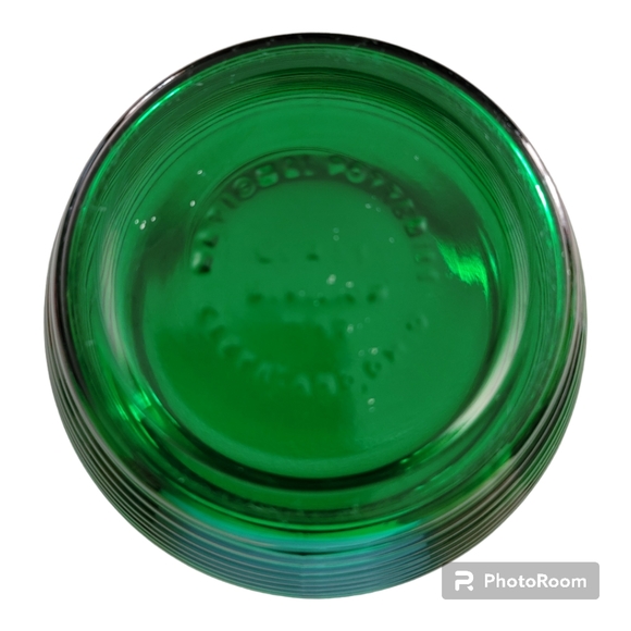 Home National Potteries green depression glass ribbed jar humidor approx c1930s - Picture 3 of 5